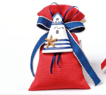 Sacchettino portaconfetti Rosso con magnete faro blu ARMA/87